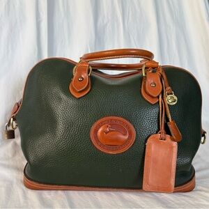 Dooney and Bourke Ivy Green Leather Norfolk carry on Bag Weekender Bag awl R97